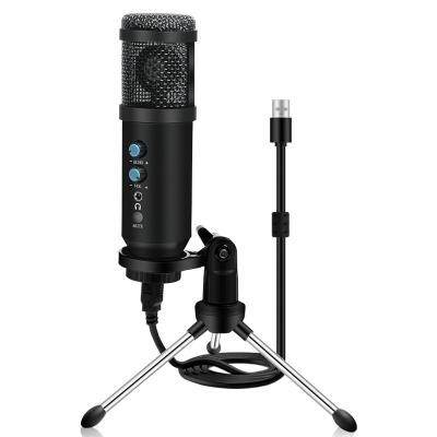 China Professional Handheld Microphone USB Computer Microphone Studio Recording Condenser Microphone with Shock Mount for YouTube for sale