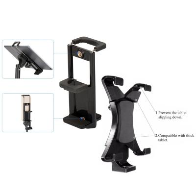 China 360 Degree Rotating Universal Tripod Mount Clamp Clip Bracket For Mobile Phone Protective Tablet Phone Clip Tablet Clip for sale