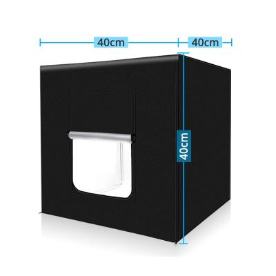 China 40*40*40cm 16inch LED Folding Photo Studio Softbox Lightbox Light Tent Background Props Box White Yellow Black Light 40*40*40cm for sale