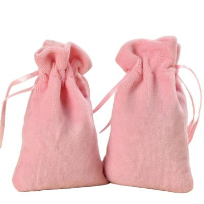 China High Demand Recyclable Export Velvet Drawstring Jewelry Pouch Velvet Bags With Logo for sale