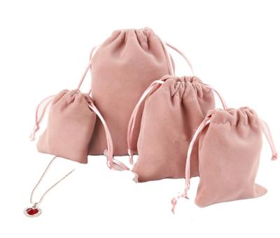 China Custom Made Wholesale Recyclable Storage Beam Bag Drawstring Velvet Logo Small Cloth Bag Pouch for sale