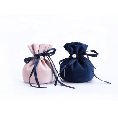 China Recyclable Wholesale Custom Velvet Bag For Jewelry Velvet Drawstring Bag With Logo Printing for sale