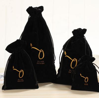China Luxury Recyclable Small Velvet Jewelry Drawstring Pouch Bag for sale