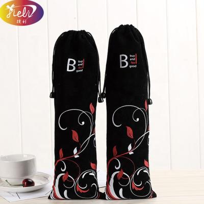 China Eco-friendly Drawstring Jewelry Bag With Red Color Velvet Bag Drawstring Bag Fabric Customized Packages With Logo Jewelry Pouch for sale