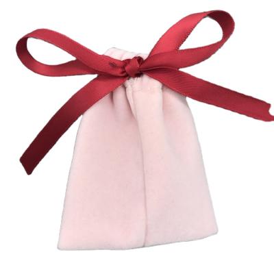 China Recyclable Wholesale Velvet Drawstring Bag With Custom Logo Printing Jewelry Velvet Bag for sale