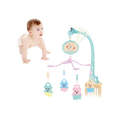 China Toy Cheap Price High Quality Battery Operated Cartoon Animals Crib Mobile Bell Toy Music and Light Crib Baby Toys for sale