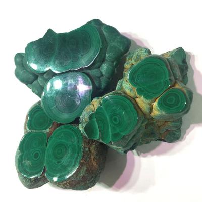 China Wholesale Natural Raw Stone Material Europe Malachite Stone Rough Stone For Decoration for sale