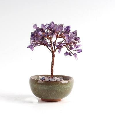 China Hot-Wholesale Amethyst Tree Crystal Europe Tree Ornament Amethyst Crystal Lucky Tree for sale