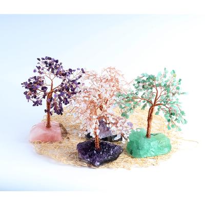 China Europe nature chakra crystal tree fung crystal lucky shui tree money tree of life crafts for healing decorate for sale