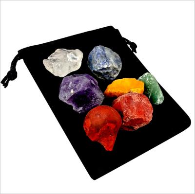 China Wholesale High Quality Natural China Energy Healing Stone Set 7 Chakra Crystal Gem Agate Raw Ore Seven Chakra for sale