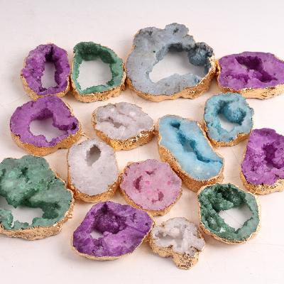 China China wholesale hot sale nature geode jewelry angel aura pendant crystals healing for necklace decoration for sale