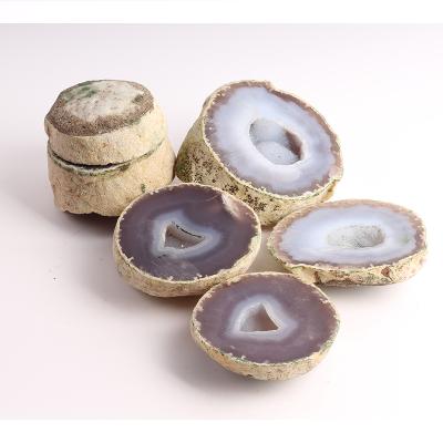 China China Hot Sale Natural Quartz Agate Geode Specimens Section Raw Rough Crystals Healing For Home Decoration for sale