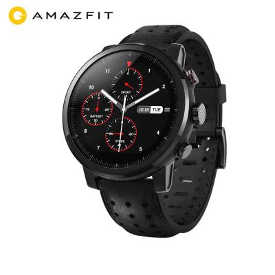 China GPS Navigation Global Version In Running Amazfit Stratos 2s + Professional Smart Watch Genuine Leather Strap 2S Gift Box For Android IOS Phone for sale