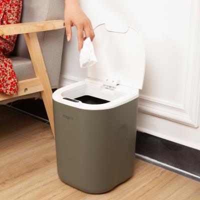 China Automatic touchless waste box ABS touch kitchen waste basket bedroom plastic viable free household viable trash can for sale