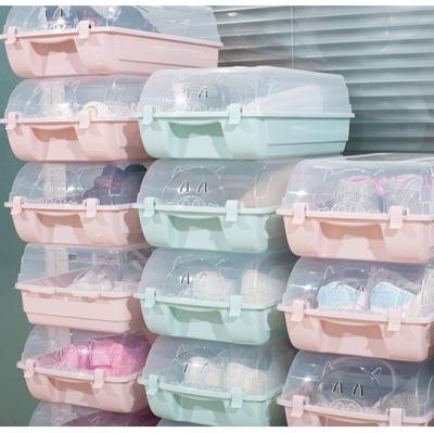 China Minimalist Clear Plastic Shoe Storage Foldable Space Saving Foldable Shoe Container Bin Stackable Shoe Organizer Package Shoe Storage Box Fit Up To US Size 9 for sale