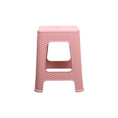 China Sustainable Home Use PP Material Household Wicker Shape Plastic Stool for sale