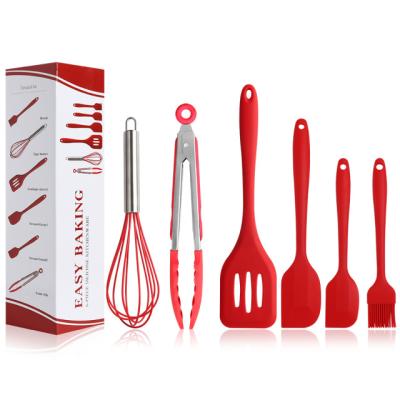 China Viable Silicone Heat Resistant Spatulas Set 6pcs, Seamless Design Non-Stick Mixing Spatulas with Stainless Steel Core, Premium BPA Free for sale