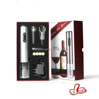 China Custom Hot Sale Stainless Steel Cork Screw Stocked Electric Amazon Wine Bottle Opener Corkscrew Gift Set for sale