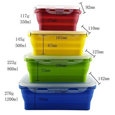 China Stocked Collapsible Silicone Food Storage Containers - Folding Lunch Bento Box With Lid, Silicone Lunch Box for sale