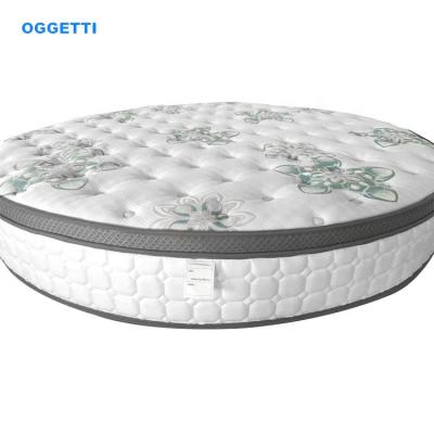 China Foldable Luxury GEL Memory Foam Pocket Spring Around Bed With Mattress King Size Round Bed Mattress for sale