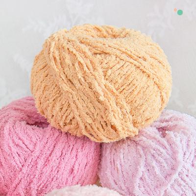 China Wholesale Anti-bacteria ZENGLONG 3ply 50g 100% Polyester Hand Knitting Soft Bulky Fluffy Half Yarn Knitted Crochet Velvet Fancy Yarn for sale