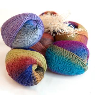 China ZENGLONG 50g 4ply rainbow anti-pilling cake dyed wool 100% color fancy yarn wholesale crochet knitted woolen yarn for knitting for sale