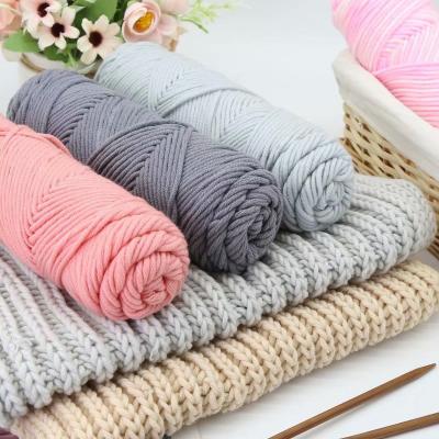 China ZENGLONG Anti-Static 8ply 100g Dyed Crochet Milk Knitted Cotton Fabric Thread Cotton Adorning Long Staple Blended Yarn For Hand Knitting for sale