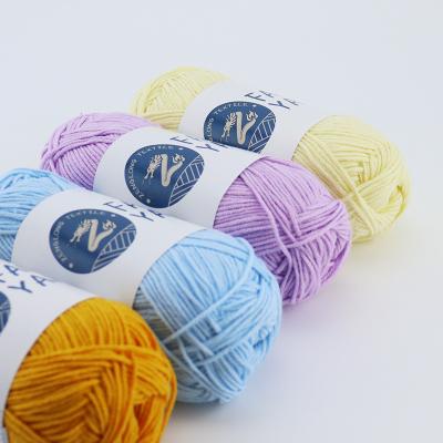 China Love Yarn ZENGLONG 60% Cotton 40% Acrylic Blend Blended Yarns 40g 4ply Milk Knitting Yarn Colorful Fancy Cotton Yarns for sale