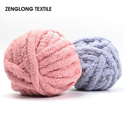 China Wholesale 2cm Soft Jumbo 250g Soft Jumbo Yarn 100% Polyester Yarn Velvet Fancy Blanket Anti-bacteria Warm Winter Wool Chenille Yarn for sale