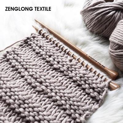 China Viable 100% Merino Wool Fabric Hand Knitting For Crocheting Yarn Wholesale 8mm Fancy Super Chunky Thick Woolen Yarns for sale