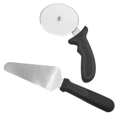 China Cake Viable Spatula Knife Spatula Stainless Steel Kitchen Accessories Multifunctional Plastic Handle Pizza Wheel Cutter for sale