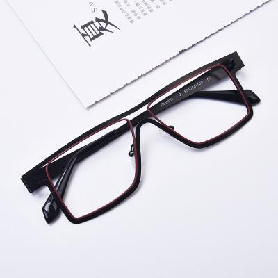 China Fashionable Neutral Square Optical Eyeglasses Frames Universal Optical Glass Frames Metal Eyewear Frame for sale