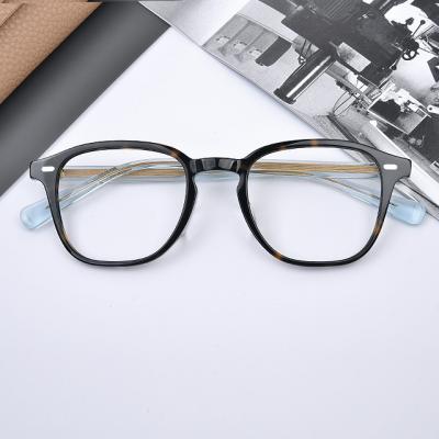 China Fashionable Classic Optical Eyeglasses Square Glass Frames Fashion Acetate Eyewear Frames Premium Quality Mixed Metal Glasses for sale