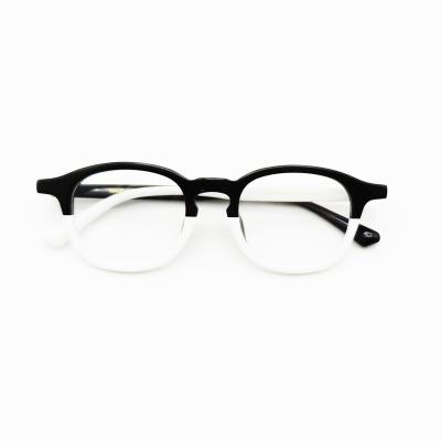 China Fashionable unisex eyewear frames acetate eyeglass frames two color optical eyeglasses unique sights for sale