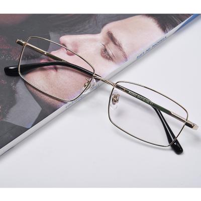 China Fashionable classic square frame men's optical eyeglasses optical glasses frames high quality titanium eyewear frames for sale