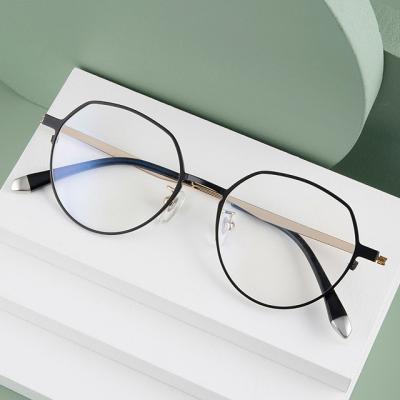 China Fashionable Irregular Round Women's Optical Frame Eyewear Glass Frame All Face Shapes Pure Titanium Optical Frames Glasses Frames for sale