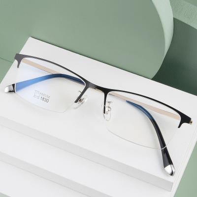 China Fashionable men's business pure titanium glass frames optical eyewear black optical eyewear frames,glasses sight glasses for sale