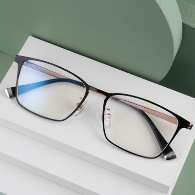 China Fashionable Optical Frame Mens Titanium Metal Eyewear Optical Frames Mature Square Glasses Frames Eyeglasses Frames for sale