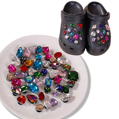 China 2021 New Eco-friendly designer shoe diamond charms croc rhinestones decoration for croc charm for sale