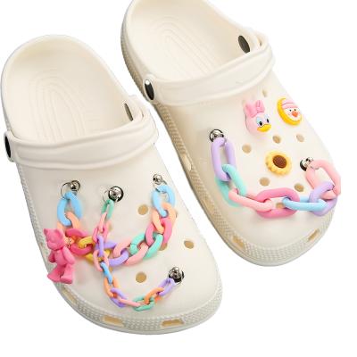 China Environmental Friendly Factory Croc Charms Croc Rainbow Chain Bear Acrylic Shoes Charm Croc For Women for sale