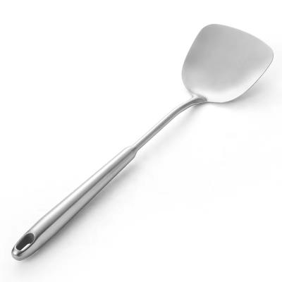 China Sustainable Stainless Steel Kitchenware Stainless Steel Spatula Cookware Spoon Long Handle Cooking Kitchenware for sale