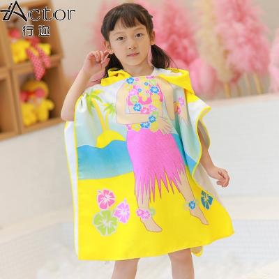 China QUICK DRY High Quality Big Kids Cartoon Towel Hooded Long Robe for sale