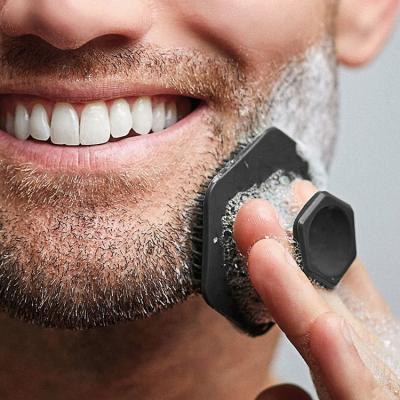 China EXFOLIATE Skin Care Black Wash Hexagon Soft Silicone Face Brush Scrubber Exfoliating Brush Face Massager Facial Cleansing Brush For Man for sale