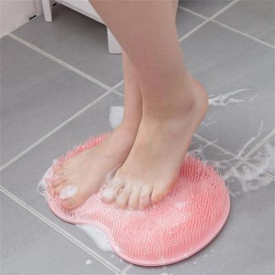 China EXFOLIATE OEM/ODM Shower Silicone Foot Massager Scrubber Bath Foot Brush Foot Body Bath Scrubber with Suction Cup for sale