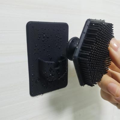 China Viable Custom Wholesale Silicone Face Scrubber Holder Waterproof Storage Handle Accessories Set Shower Bathroom Organizer Brush Holder for sale