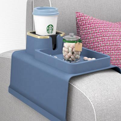 China Anti-slip Sofa Arm Tray Sofa Drink Holder Remote Cellphone Coaster Viable Anti-puddle Couch Cup Holder Couch Sofa Storage for sale