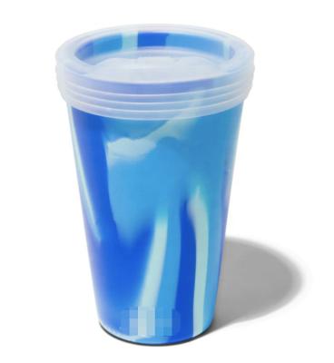 China BPA Free Unbreakable Silicone Viable Cup Dye Link Silicone Wine Beer Drinks Mug with Lids and Straws for sale