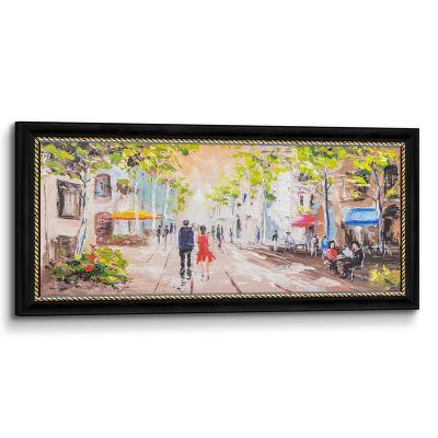 China Impressionist Paris Street Scene 3D Giclee Print Canvas Handpainted Abstract Oil Painting for Living Room, Modern Home Office Decor Artwork for sale