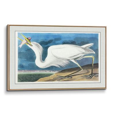 China John James Audubon Classic White Heron Oil Painting For Living Room, Modern Home Office Decor Wall Art 3D Oil Paintings Pinturas Views for sale