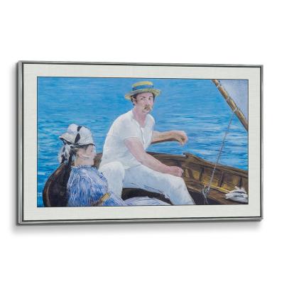 China Impressionist Boating by Manet Famous Painter Framed Canvas Wall Art 3D Giclee printed tracing texture that looks like hand painted oil for sale